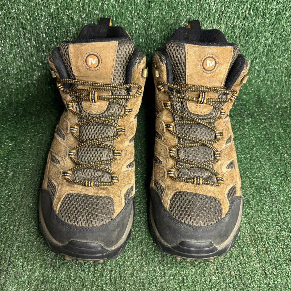 Merrell Moab 2 Mid Waterproof Suede Mesh Vibram Hiking Boot Earth Mens 10 Wide